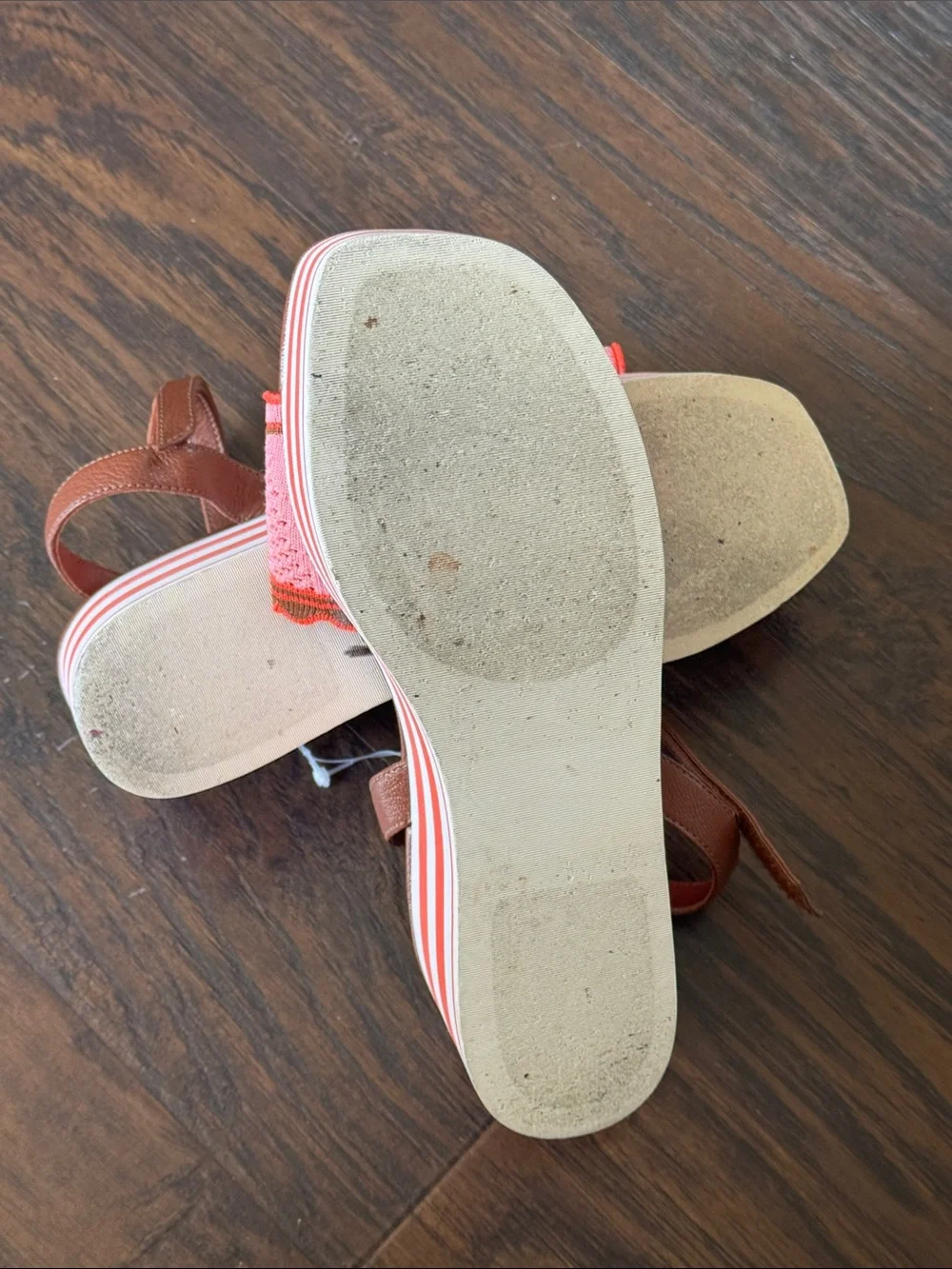 kate spade Pink and Brown Striped High Rise Platform